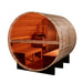 Golden Designs Zurich 4-Person Cedar Barrel Sauna w/ Panoramic Rear Window & Harvia Traditional Electric Heater Kit | GDI-B024-01 Golden Designs