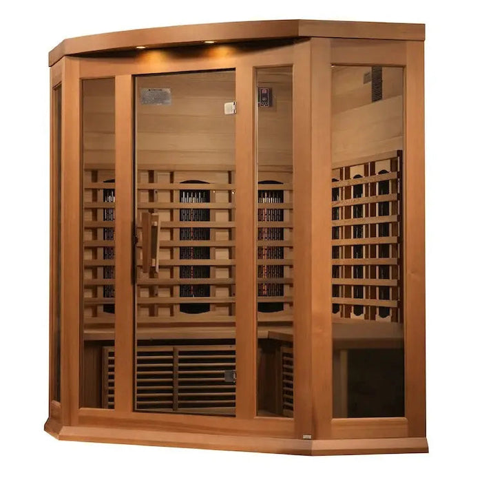 Maxxus 3-Person Corner Full Spectrum Near Zero EMF FAR Infrared Sauna | MX-M356-01-FS CED Golden Designs