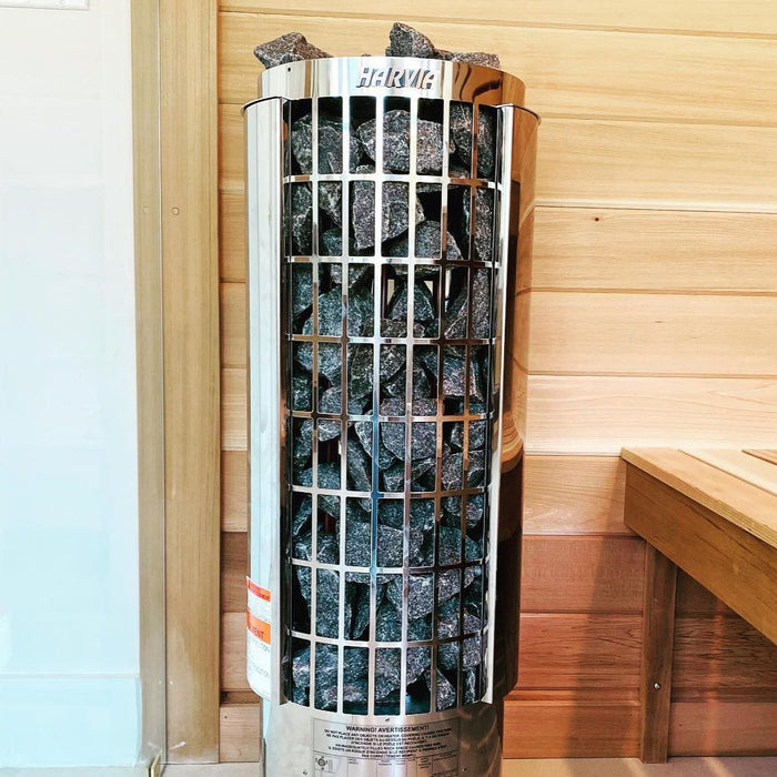 Harvia Cilindro Half Series 240V Electric Sauna Heater w/ Built-In Knob Controls 6/8/9kW