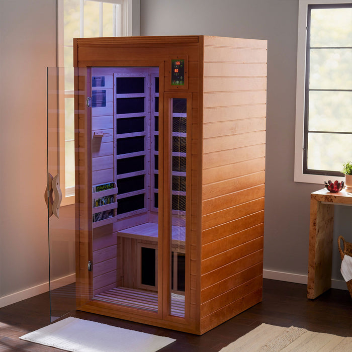 Dynamic Barcelona Elite 1-2-person Ultra Low EMF FAR Indoor Infrared Sauna + Red Light Therapy | DYN-6106-01-Elite