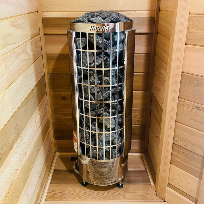 Harvia Cilindro Half Series 240V Electric Heater Package w/ Digital Controller and Wifi and Stones