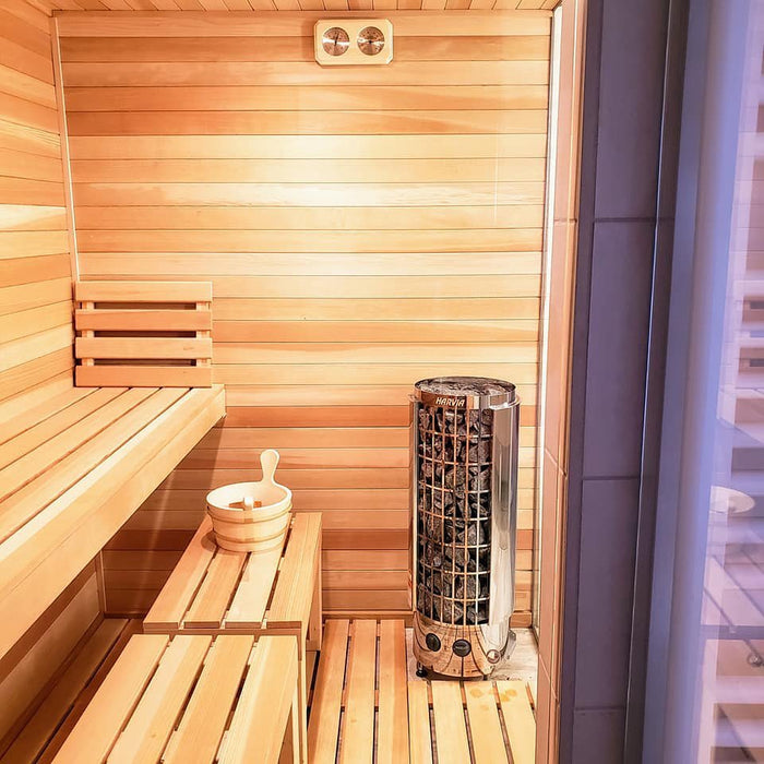 Harvia Cilindro Half Series 240V Electric Sauna Heater w/ Built-In Knob Controls 6/8/9kW