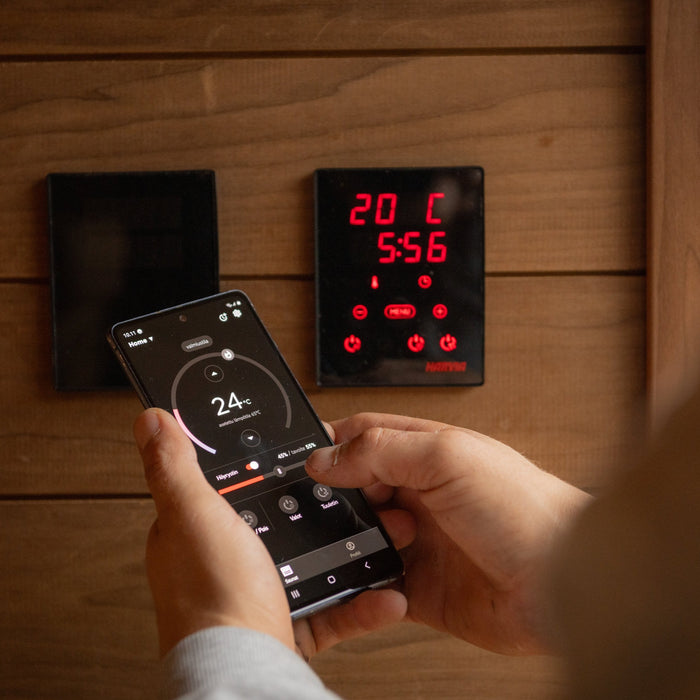 Harvia Xenio KIP Digital Sauna Heater Control w/ WiFi and Power Unit and Temp/Humidity Sensor Kit | CX170-U1-15-XW / CX170-U3-15-XW