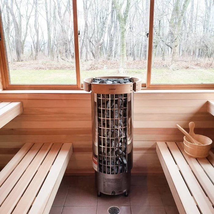 Harvia Cilindro Half Series 240V Electric Heater Package w/ Digital Controller and Wifi and Stones