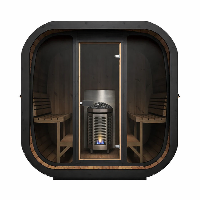 SaunaLife CL7G Outdoor Cube Sauna Kit w/ Scandia Gas Sauna Heater (Propane/Natural Gas)