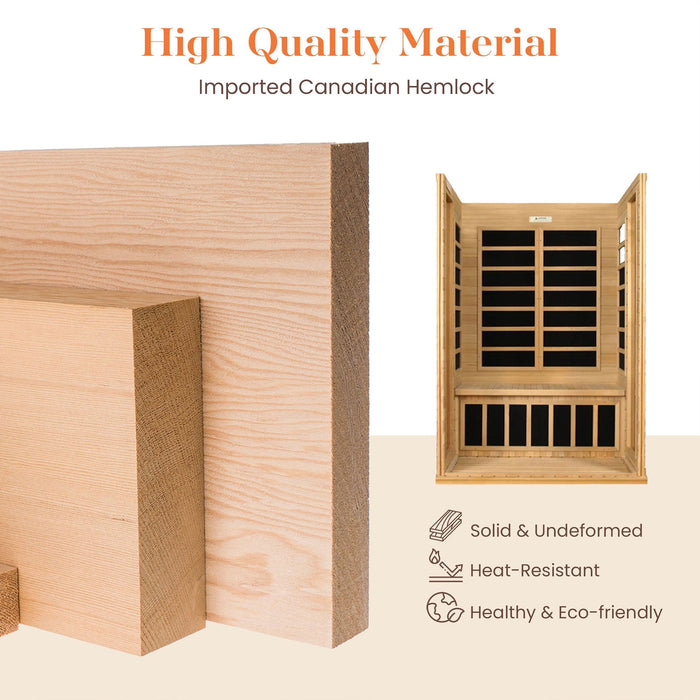 Dynamic Barcelona 1-2-person Low EMF FAR Indoor Infrared Sauna + Red Light Therapy | DYN-6106-01