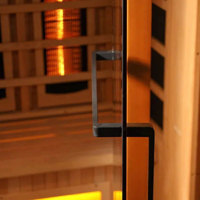 Golden Designs Reserve Edition 4-Person Full Spectrum Near Zero EMF FAR Infrared Sauna w/ Himalayan Salt Bar | GDI-8040-03 Golden Designs