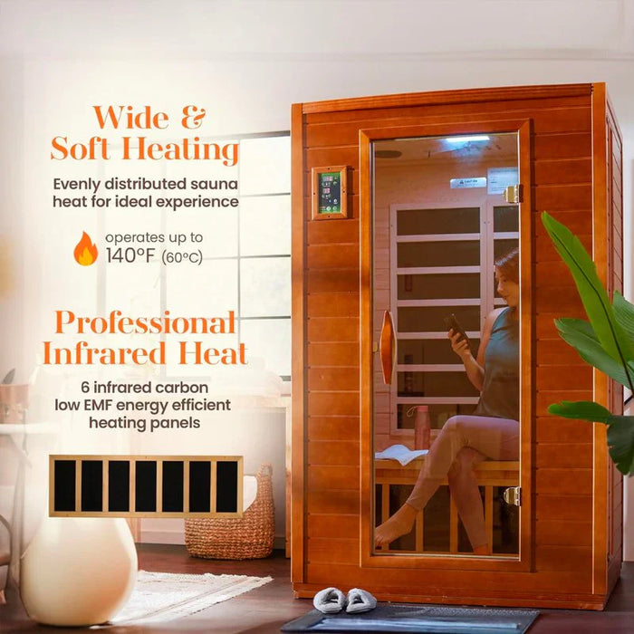 Dynamic Versailles 2-person Low EMF FAR Indoor Infrared Sauna + Red Light Therapy | DYN-6202-03