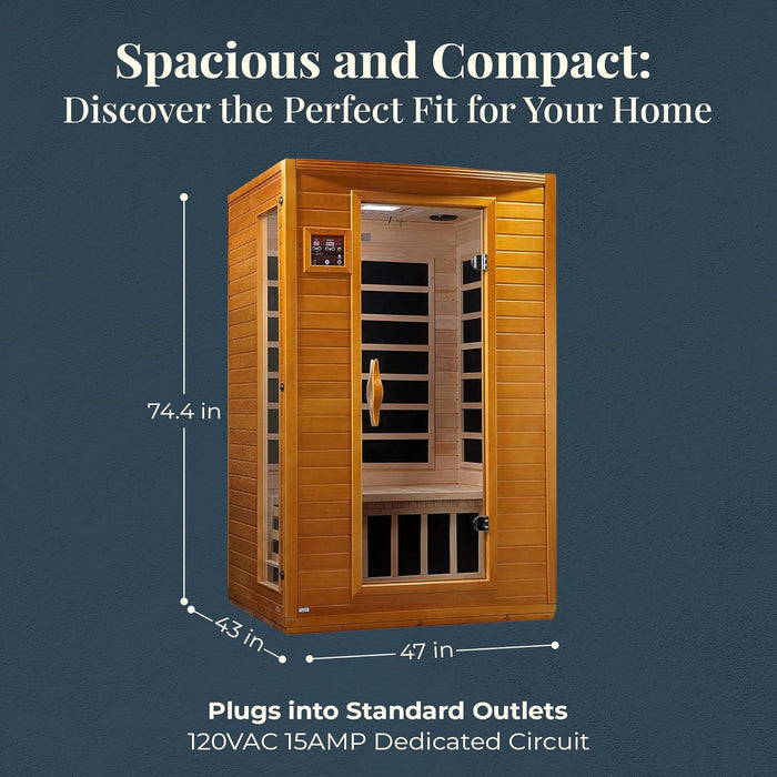 Dynamic Versailles 2-person Low EMF FAR Indoor Infrared Sauna + Red Light Therapy | DYN-6202-03