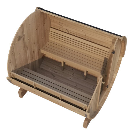 SaunaLife 6 Person 7' Long Outdoor Traditional Barrel Sauna | Ergo Model E8