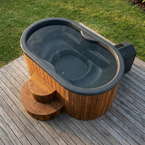 SaunaLife 2-Person Thermo-Pine Cold/Hot Plunge Tub w/ Water Chiller/Heater | Model S2N