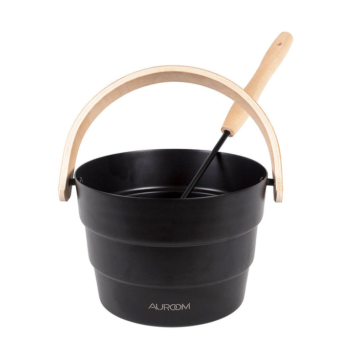 Auroom Black Aluminum 1.5 Gallon Sauna Bucket With Ladle