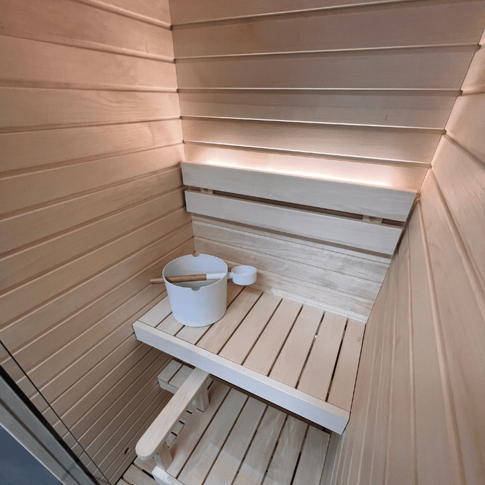 Auroom Cala Glass Mini 1-Person Traditional Indoor Sauna