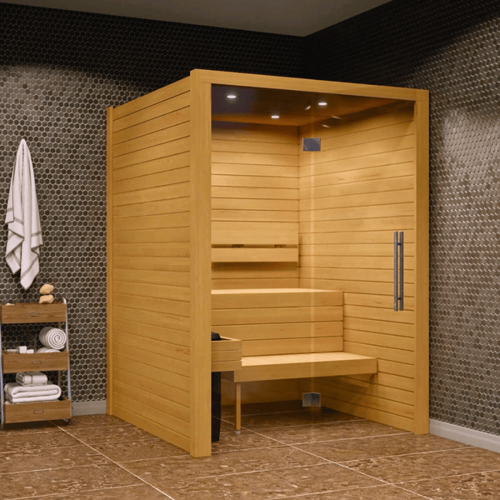Auroom Cala Glass 2-4 Person Traditional Indoor Sauna