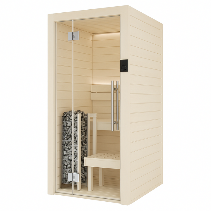 Auroom Cala Glass Mini 1-Person Traditional Indoor Sauna