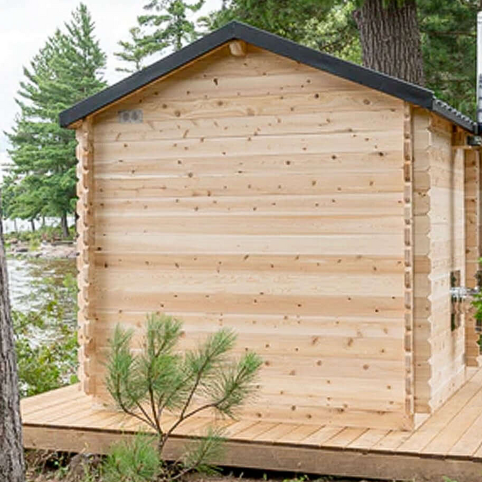 Dundalk Georgian Outdoor Cabin Sauna Kit w/ Scandia Gas Sauna Heater (Propane/Natural Gas)