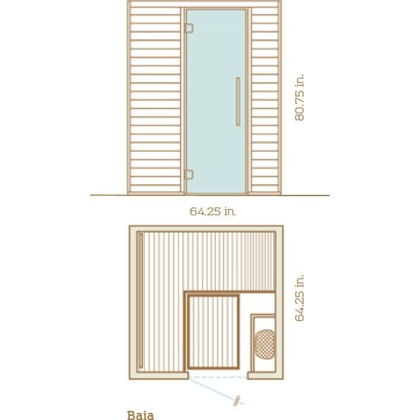 Auroom Baia 2-Person Traditional Indoor Sauna