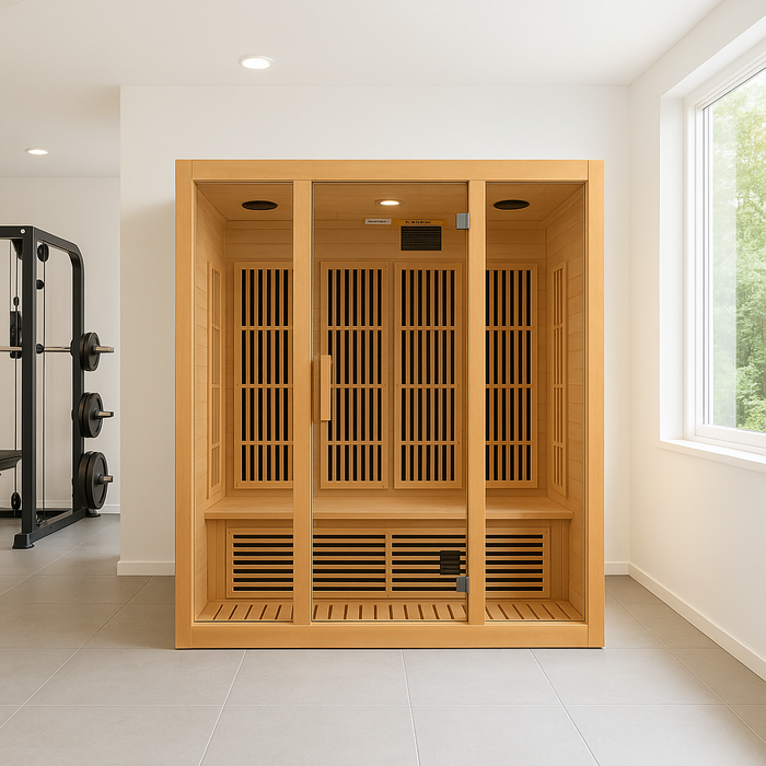 Maxxus Bellevue 3-Person Near Zero EMF FAR Indoor Infrared Sauna + Red Light Therapy | MX-J306-01-ZF