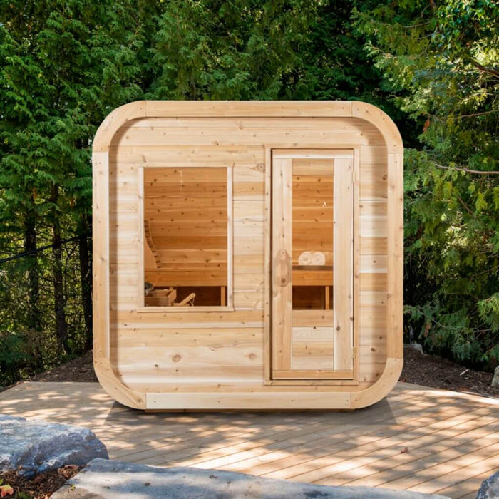 Dundalk Leisurecraft Canadian Timber 2-4 Person Luna Outdoor Traditional Cube Sauna | CTC22LU