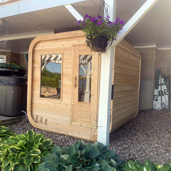Dundalk Leisurecraft Canadian Timber 2-4 Person Luna Outdoor Traditional Cube Sauna | CTC22LU