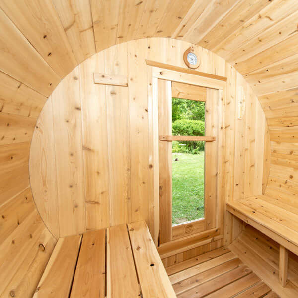 Dundalk Leisurecraft Canadian Timber 4 Person Harmony Outdoor Traditional Barrel Sauna | CTC22W