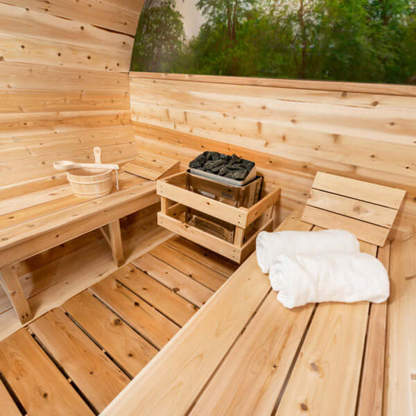 Dundalk Leisurecraft Canadian Timber 6 Person Tranquility MP Outdoor Traditional Barrel Sauna | CTC2345MP