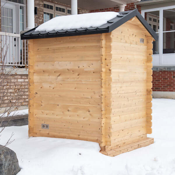 Dundalk Leisurecraft Canadian Timber 2-3 Person Granby Outdoor Traditional Cabin Sauna | CTC66W