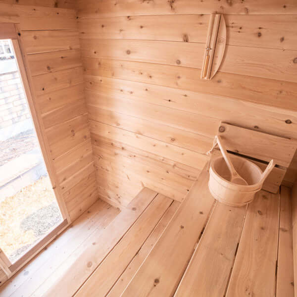 Dundalk Leisurecraft Canadian Timber 2-3 Person Granby Outdoor Traditional Cabin Sauna | CTC66W