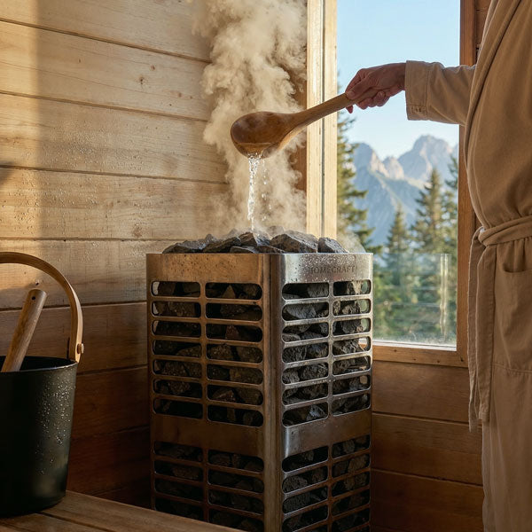 Dundalk Leisurecraft Canadian Timber 4 Person Palmer Outdoor Traditional Cabin Sauna With Roof Overhang | CTC68E