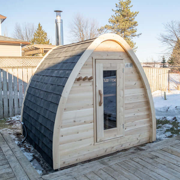Dundalk Leisurecraft Canadian Timber 2-4 Person Outdoor Traditional MiniPOD Sauna | CTC77MW