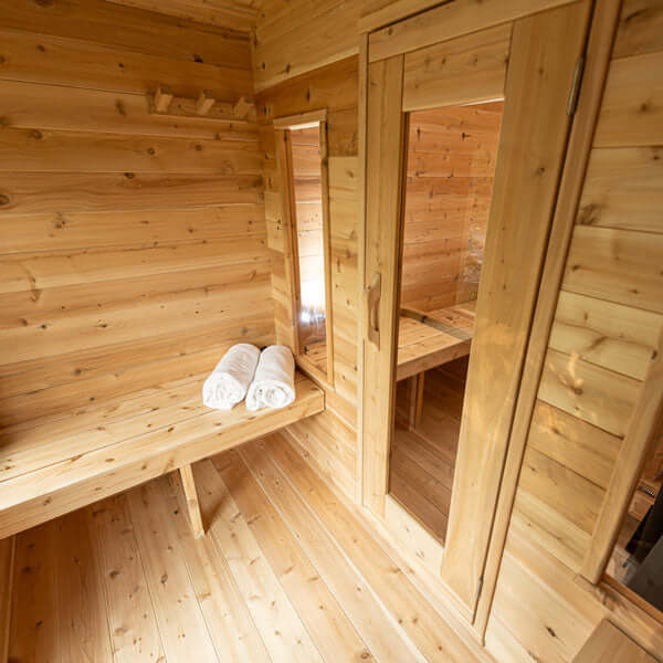 Dundalk Leisurecraft Canadian Timber 6 Person Georgian Outdoor Traditional Cabin Sauna with Changeroom | CTC88CW