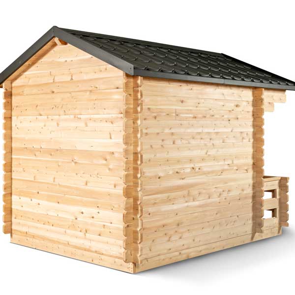 Dundalk Leisurecraft Canadian Timber 6 Person Georgian Outdoor Traditional Cabin Sauna With Porch  | CTC88PW