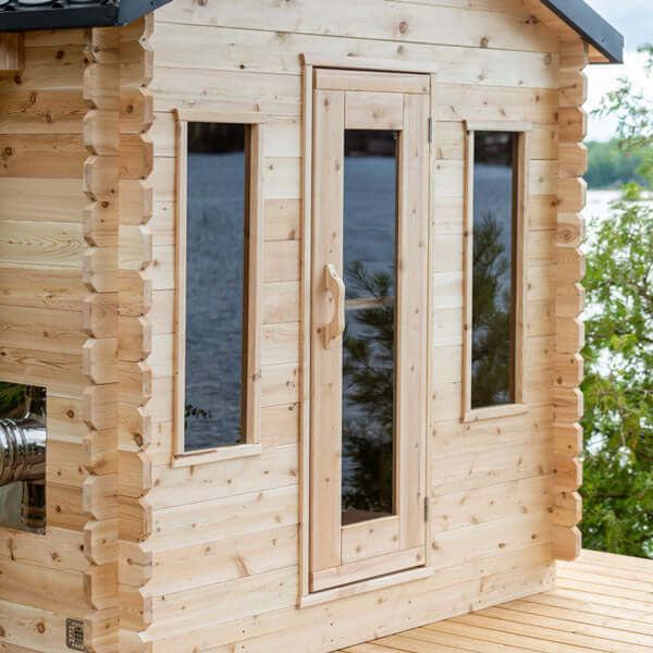 Dundalk Leisurecraft Canadian Timber 6 Person Georgian Outdoor Traditional Cabin Sauna | CTC88W