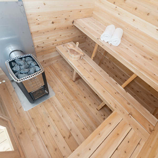 Dundalk Leisurecraft Canadian Timber 6 Person Georgian Outdoor Traditional Cabin Sauna | CTC88W