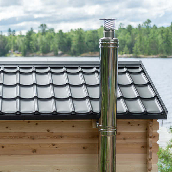 Dundalk Leisurecraft Canadian Timber 6 Person Georgian Outdoor Traditional Cabin Sauna With Porch  | CTC88PW