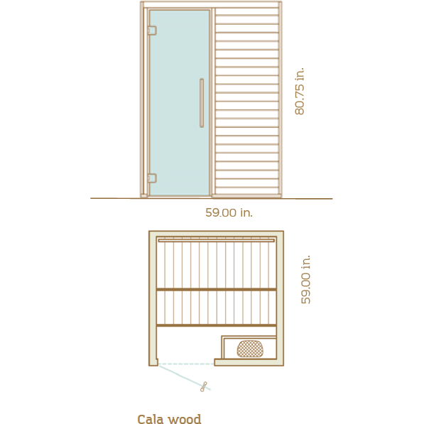 Auroom Cala Wood 2-Person Traditional Indoor Sauna