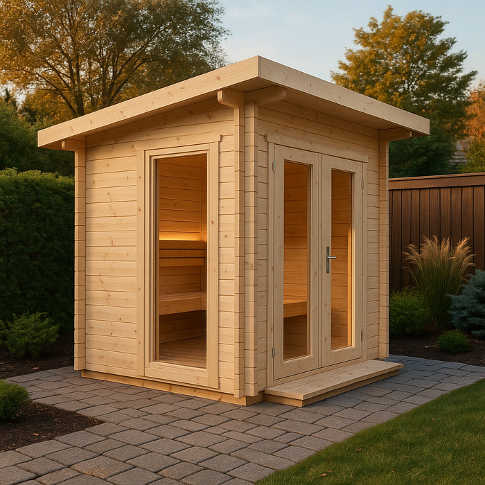 SaunaLife 6-Person Outdoor Traditional Cabin Sauna | Model G4