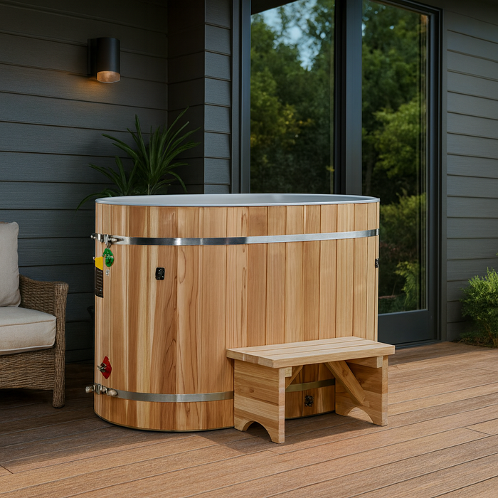 Dynamic Cedar Oval Cold Plunge Barrel