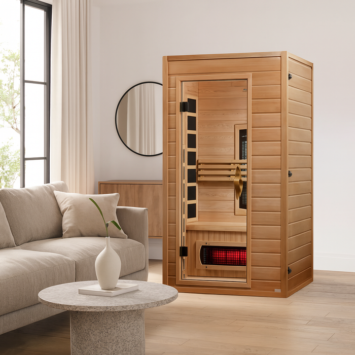 Dynamic Martin 1-2-person Full Spectrum Near Zero EMF Indoor Infrared Sauna + Red Light Therapy | DYN-6006-03 FS