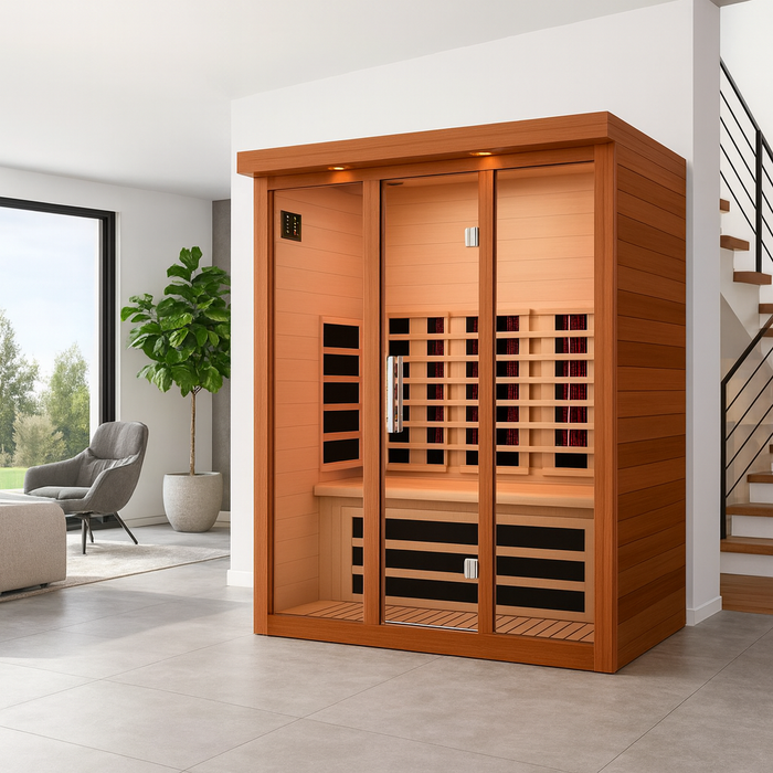 Dynamic Vila Grande 4-Person Near Zero EMF Full Spectrum Indoor Infrared Sauna + Red Light Therapy | DYN-6415-03 FS