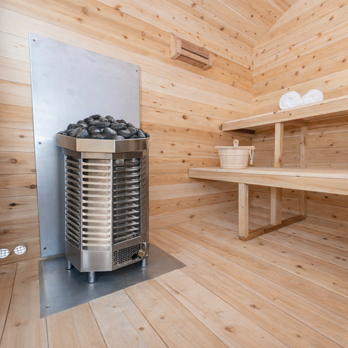 Dundalk Georgian Outdoor Cabin Sauna Kit w/ Scandia Gas Sauna Heater (Propane/Natural Gas)