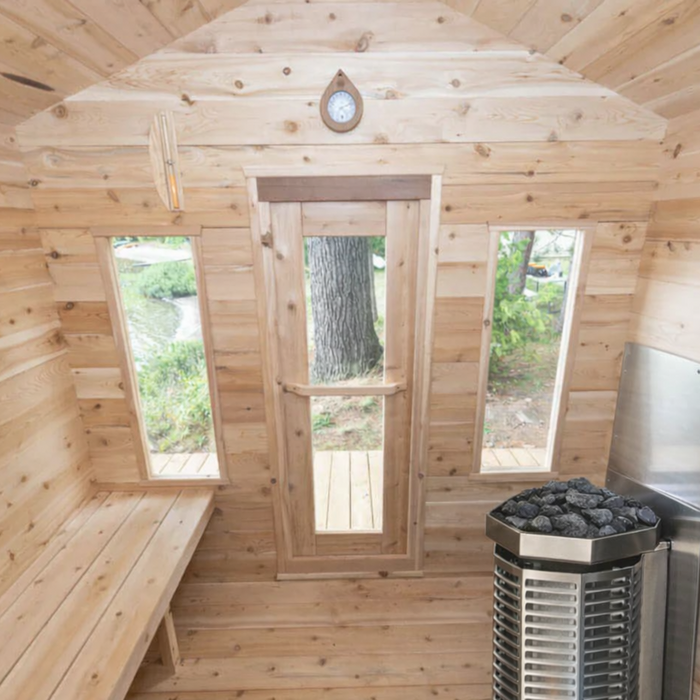 Dundalk Georgian Outdoor Cabin Sauna Kit w/ Scandia Gas Sauna Heater (Propane/Natural Gas)