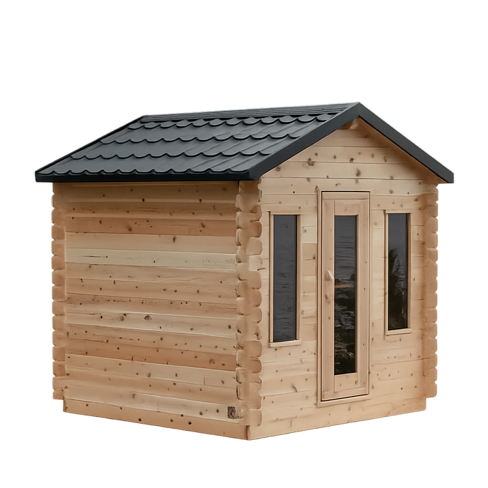 Dundalk Georgian Outdoor Cabin Sauna Kit w/ Scandia Gas Sauna Heater (Propane/Natural Gas)