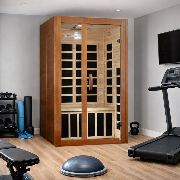 Dynamic Santiago Elite 2-person Ultra Low EMF FAR Indoor Infrared Sauna + Red Light Therapy | DYN-6209-02 Elite
