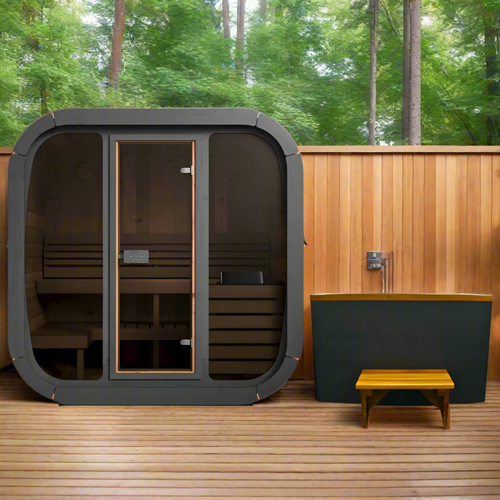 SaunaLife 4 Person 4.6' Long Outdoor Traditional Cube Sauna | Model CL5G