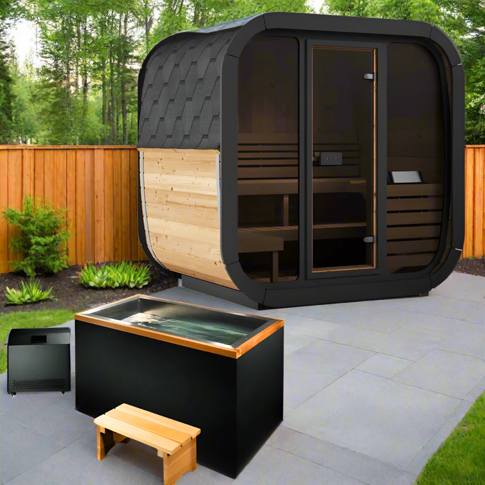SaunaLife 4 Person 4.6' Long Outdoor Traditional Cube Sauna | Model CL5G