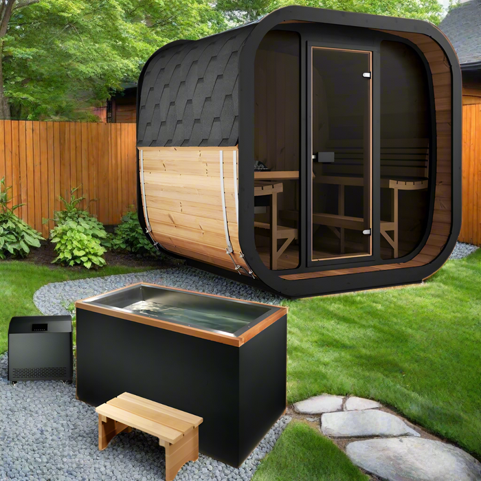 SaunaLife CL7G Outdoor Cube Sauna Kit w/ Scandia Gas Sauna Heater (Propane/Natural Gas)
