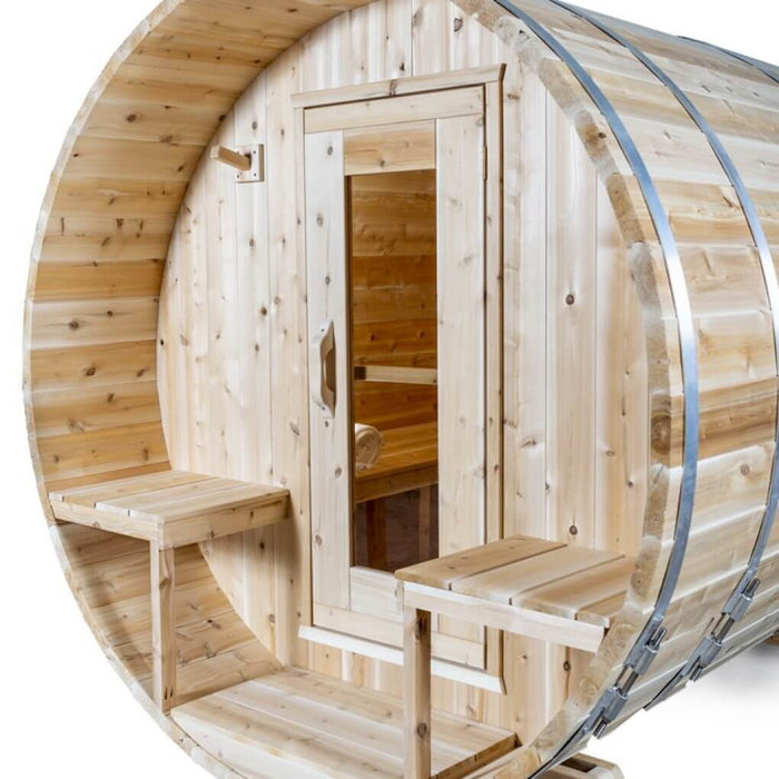 Dundalk Leisurecraft Canadian Timber 4 Person Serenity Outdoor Traditional Barrel Sauna | CTC2245W