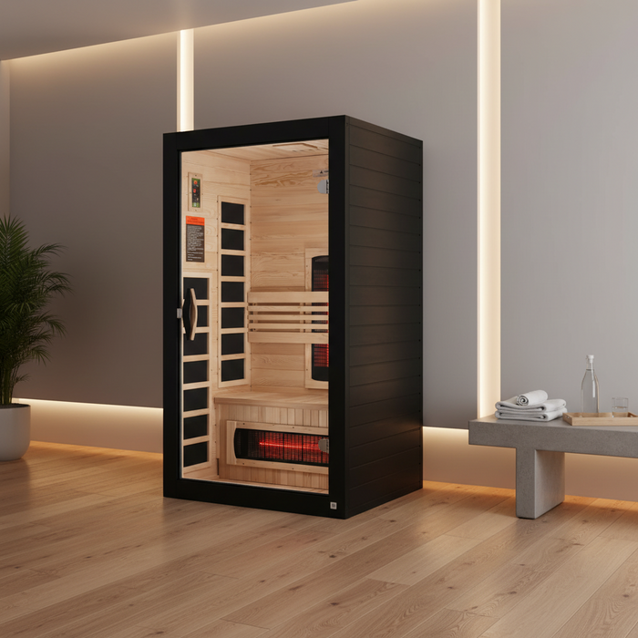 Dynamic Santorini 1-2-person Full Spectrum Near Zero EMF Indoor Infrared Sauna + Red Light Therapy | DYN-6009-03 FS