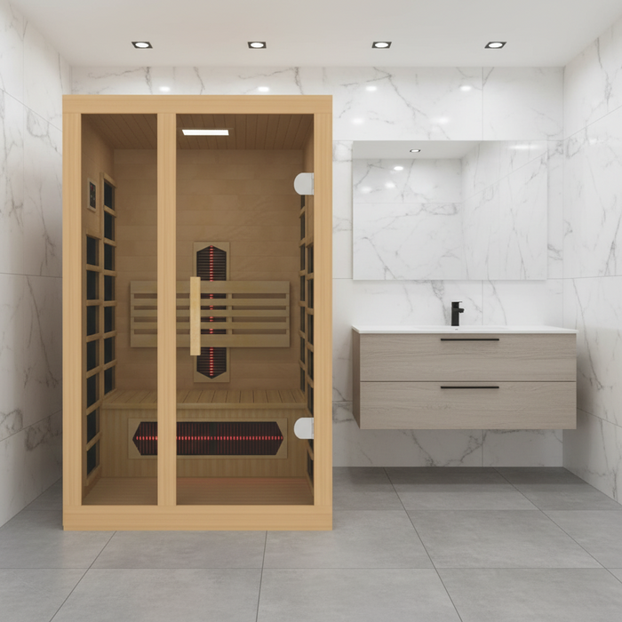 Dynamic Gracia 1-2-person Full Spectrum Near Zero EMF Indoor Infrared Sauna + Red Light Therapy | DYN-6119-03 FS